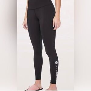 Lululemon- PURE BARRE logo  Black Leggings Size 2 - like brand new